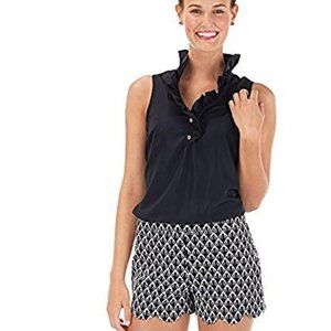 Black & White Scalloped Serena Shorts by Mud Pie, Size Extra Shorty (0-2), NWT